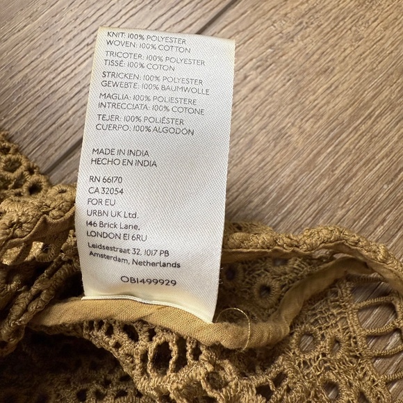 Free People All Things Sweet women's Crochet Button Down Shirt M Boho Oversized - Picture 8 of 13